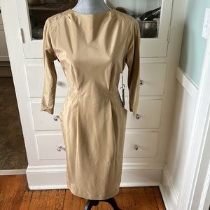 $750 Bill Blass bamboo dolmen sleeve pencil dress bias cut silk 4